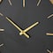 21" x 24" Black Wooden Wavy Decorative Wall Clock with Gold Hands and Markers
